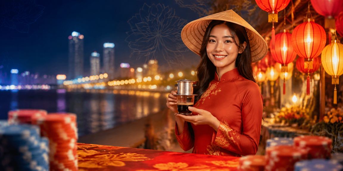 Người dùng tại Nha Trang thưởng thức cà phê trong khi xem thông tin bảo mật tài khoản